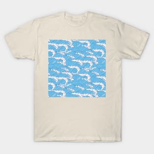 The Great Wave of Kanagawa. Blue Wave Patterns T-Shirt